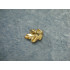 Gold-plated Sterling silver Flora Danica Brooch, Leaf with bud, 2.8x4 cm