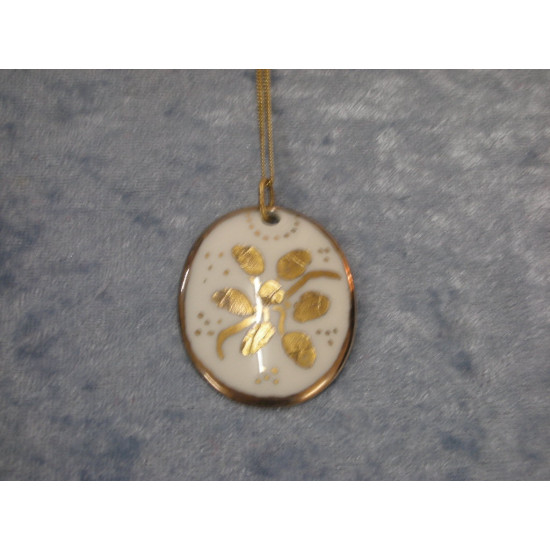 American duble Necklace with porcelain pendant, 52 cm and 4.7x3.7 cm