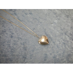 Sterling and 835 silver necklace with heart pendant, 40 cm and 2.5x2.5 cm