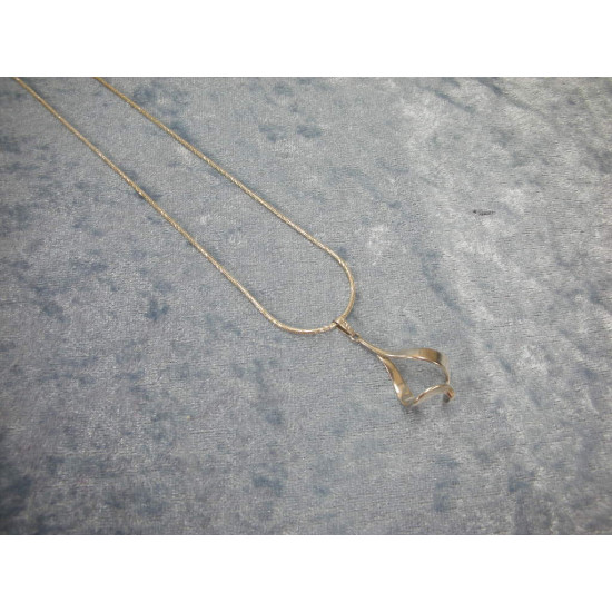 Sterling silver necklace with silver pendant, 39 cm and 4 cm