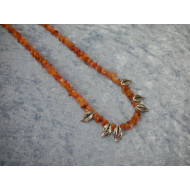 Amber Necklace with silver pendant, 62 cm