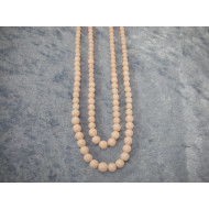 835 silver double Coral Necklace pink, 74 cm and 6 mm