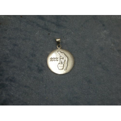 Sterling silver Pendant zodiac sign Aquarius, 2.4 cm