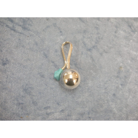 Sterling silver Pendant with turquoise, 6x2.8 cm, BOJ