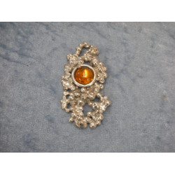 Silver Pendant with amber, 7.3x3.5 cm