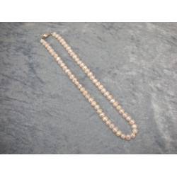 Pearl necklace fresh water with 925 silver clasp, 40 cm and 7 mm
