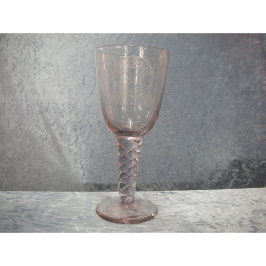 Glass Pokal Naestved city anniversary 1135-1935, 19x8.2 cm, Holmegaard