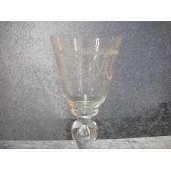 Glass pokal with wine and drop in the stem, 21.8x 10.2 cm