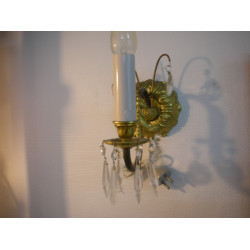 Væglampe / Væglampet i messing med prismer, 24 cm med skærm