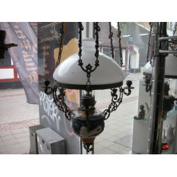 Majolica Petroleum Hanging Lamp for electricity, about 135 cm