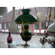 Green glass Petroleum lamp for electricity, approx. 110 cm, Holmegaard