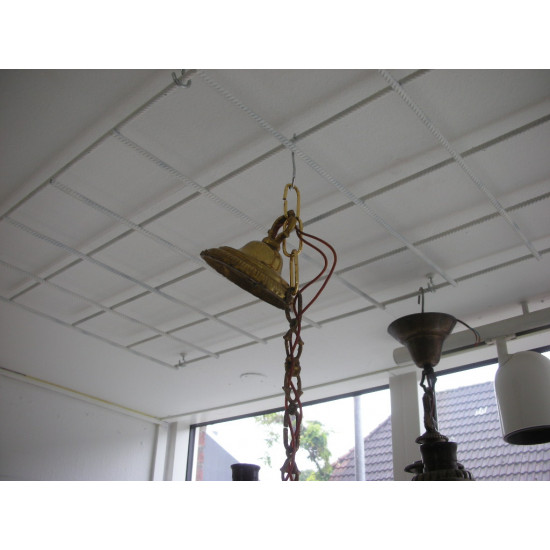 Messing loftlampe / hængelampe, ca. 78x34 cm