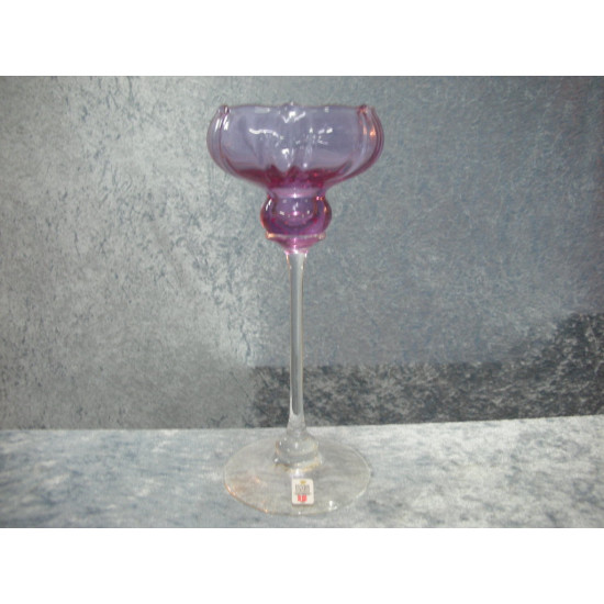 Flower Candlestick purple, 22.5x9.5 cm Holmegaard