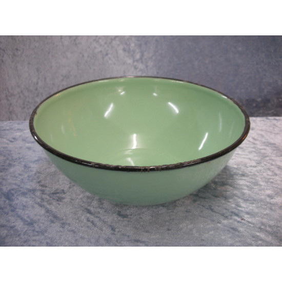 Enamel bowl light green, 7.5x20.5 cm