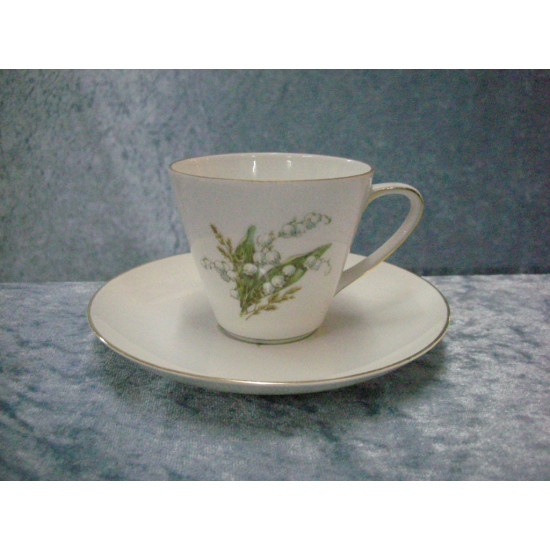 Lily of the valley, Coffee cup set, 6.5x7.5 cm, Krautheim Selb Bavaria