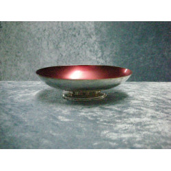 Silverplate Bowl with red enamel, 3x11x8 cm, Denmark