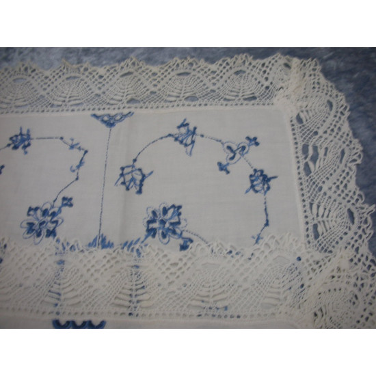 Blue Fluted Handmade Table Runner, 150x43 cm