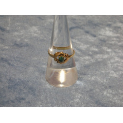 14 karat Guld Ring med jade, str. 56/17.8 mm