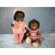 2 old rubber dolls, 26 cm