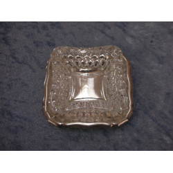 Saltkar firkantet på sølvplet fad, 2x7.3x7.3 cm