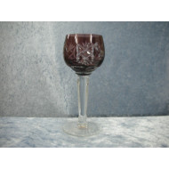 Bohemian glass, Schnapps / Port wine bordeaux, 12 cm