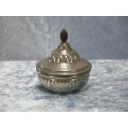 Small Tin bowl with lid with wooden handle, 6x5.5 cm, Hags Tin
