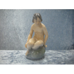 Girl on stone no 4027, 15 cm, Factory first, Royal Copenhagen