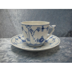 Fluted / Blue painted with dandruff edge, Coffee cup set no 305, 6x7.5 cm, B&G