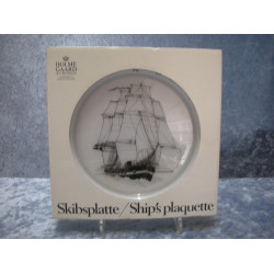 Holmegaard Ship plate in glass in box, 1984 Steam propeller unit, Jutland, 19.5 cm