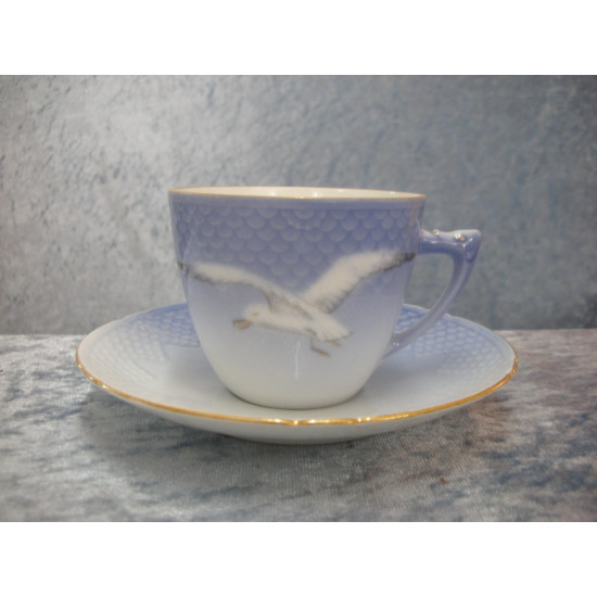 Seagull with gold, Coffee cup set no 102+305, 6.2x7.5 cm, Factory first, Bing & Grondahl
