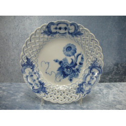Blue Flower curved, Flat Plate with perforated edge no 1637, 21.5 cm