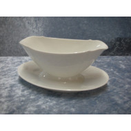 Elegance white porcelain, Sauce boat / Gravy bowl no. 8A, 8x18.5x11 cm, Bing & Grondahl