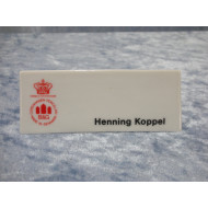 Henning / Hvid Koppel, Forhandler Skilt, 3.7x9.6x2.5 cm, B&G