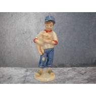 Figurine of the year 2003, Boy with pig, 13.5 cm, Factory first, B&G
