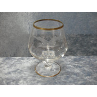 Seagull glass with gold, Cognac / Brandy, 8.5 cm, Lyngby