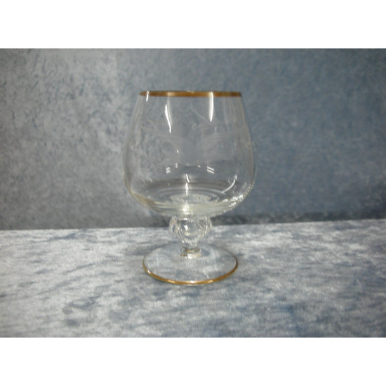 Seagull glass with gold, Cognac / Brandy, 8.5 cm, Lyngby-3