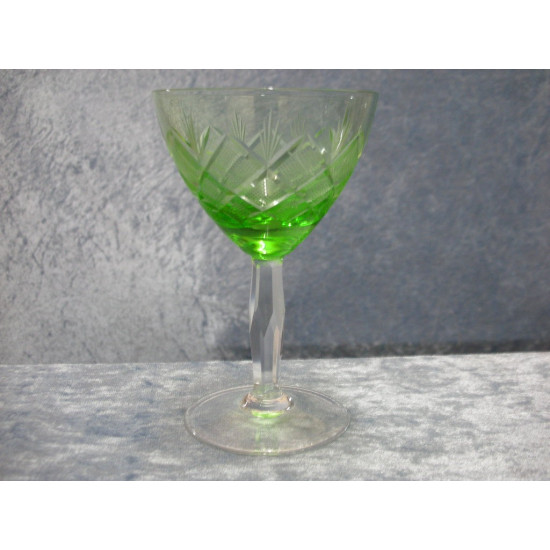 Wien Antik glas, Hvidvin grøn, 12x7.5 cm, Lyngby